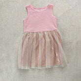 Pink Shiny Dress with Sweatshirt